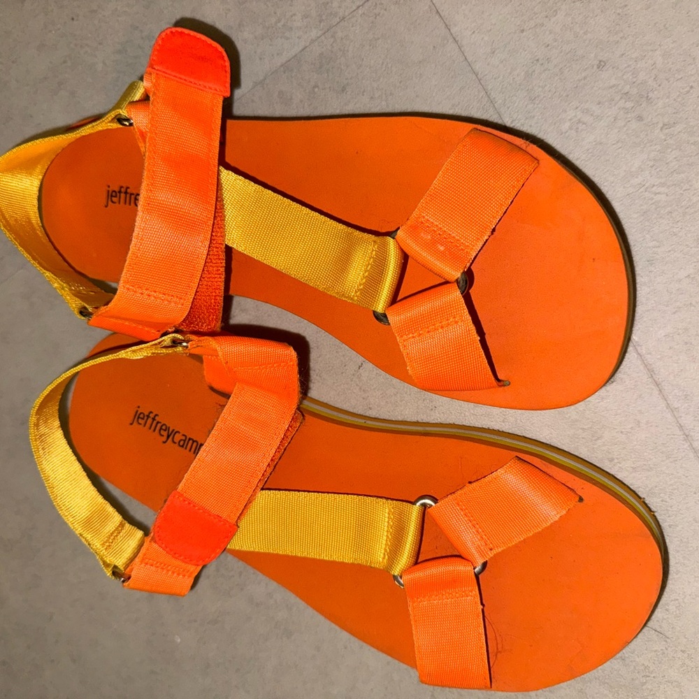 Jeffrey Campbell Orange and Yellow Sandals